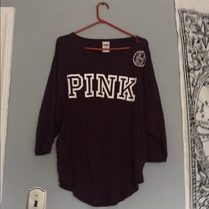 Deep purple mid sleeve PINK t-shirt